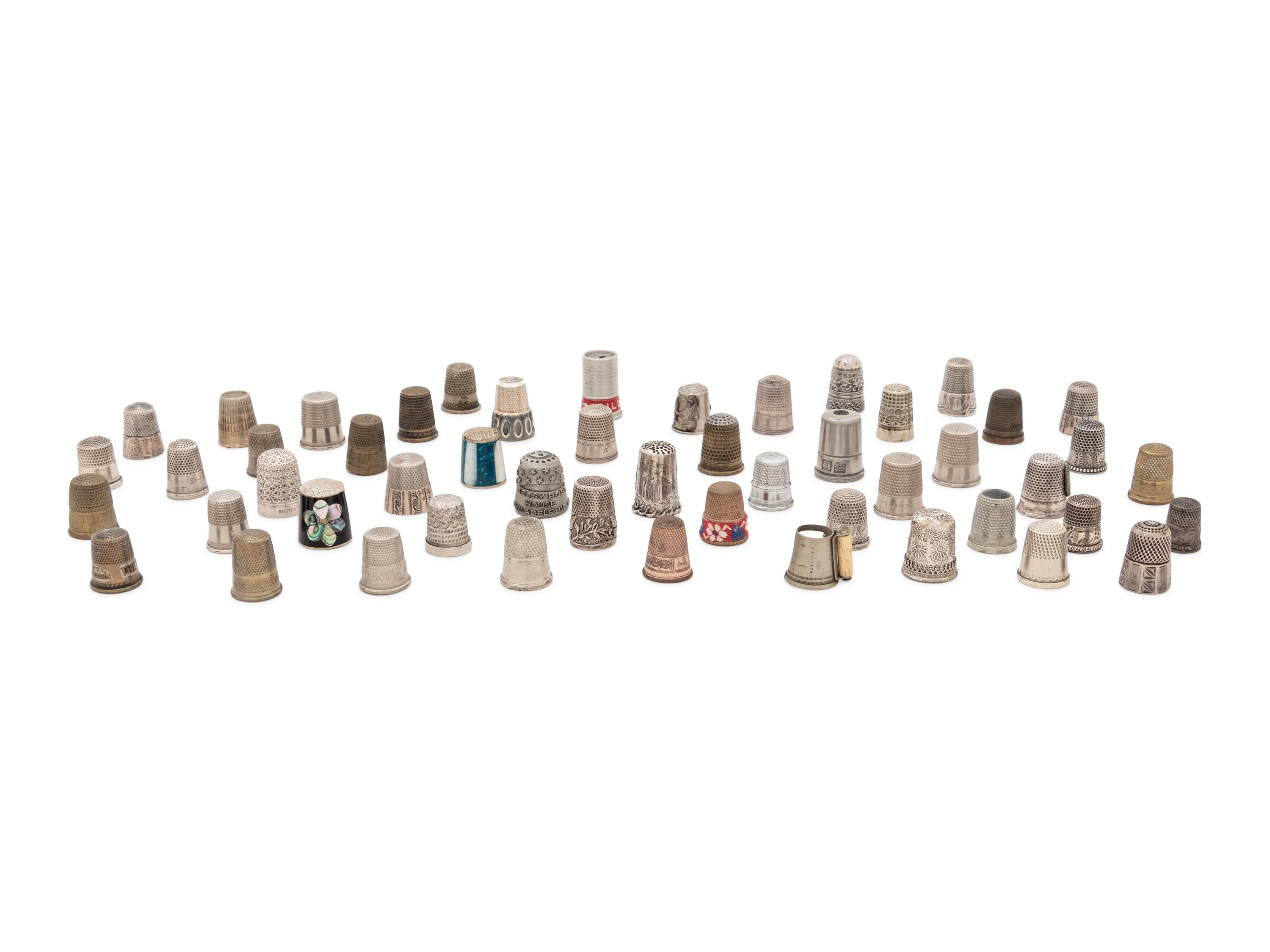 A Collection of Metal Thimbles