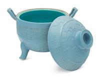 A Chinese Claire-de-Lune Porcelain Archaistic Covered Vessel
