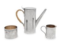 An American Silver Three-Piece Bachelor's Coffee Service