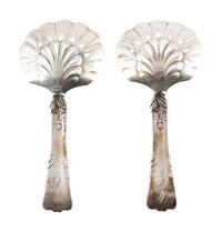 A Pair of American Silver Serving Spoons