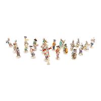 A Meissen Porcelain Twenty-Piece Monkey Orchestra