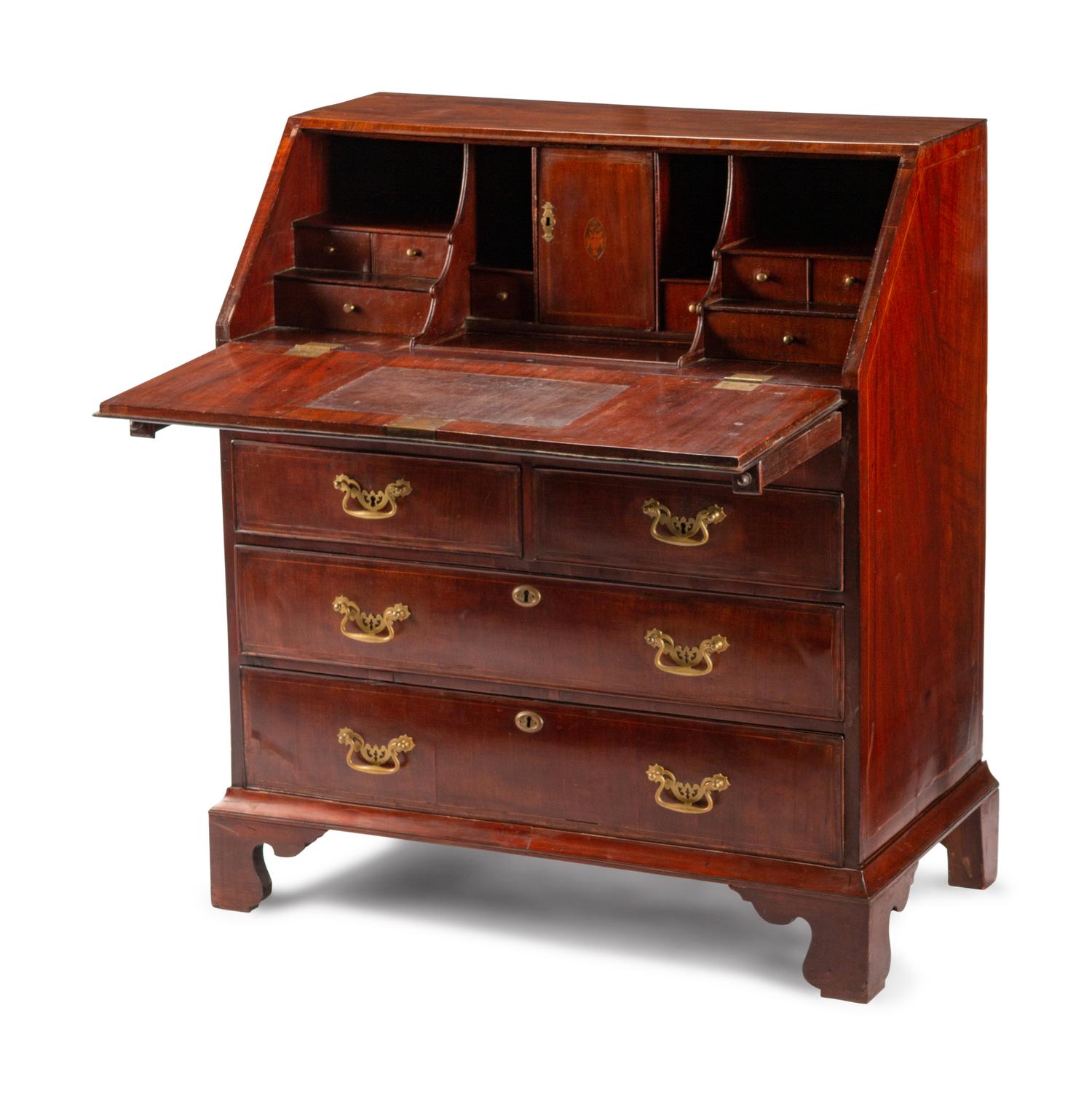 A George III Inlaid Mahogany Slant-Front Desk — 19TH CENTURY