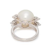 CULTURED SOUTH SEA PEARL AND DIAMOND RING