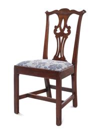A Set of Five Chippendale Style Mahogany Side Chairs