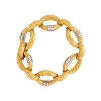 Frattini, Yellow Gold and Diamond Bracelet and Earrings
