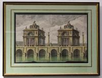A Continental Hand-Colored Engraving Height of frame 17 1/2 x width 22 1/2 inches. — 19TH CENTURY