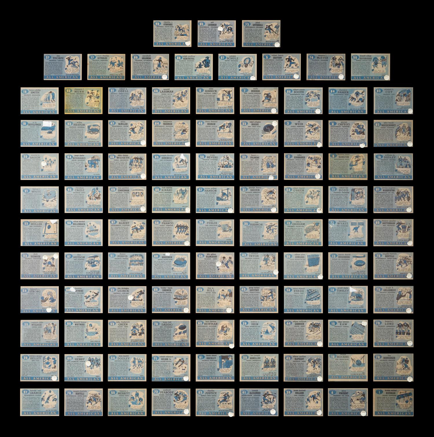A Complete Set of 1955 Topps All American Football Cards (100/100)