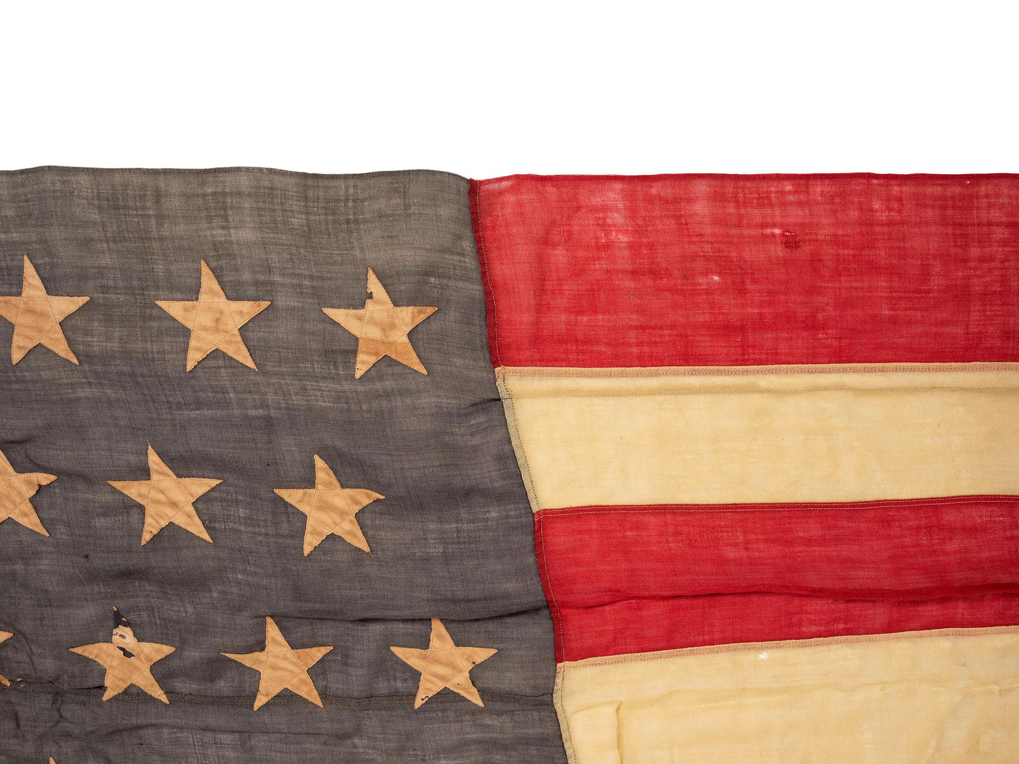 [SPANISH AMERICAN WAR]. 45-star Spanish American War-era flag identified to George W. Potter, Company K, 2nd Massachusetts Infantry, with related stereoviews, bookends, and other imprints.