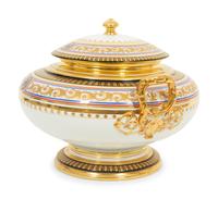A Gardner Painted and Gilt Porcelain Tureen - TO BE RETURNED TO OWNER