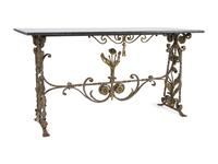 A Continental Cast Iron Marble Top Console — EARLY 20TH CENTURY