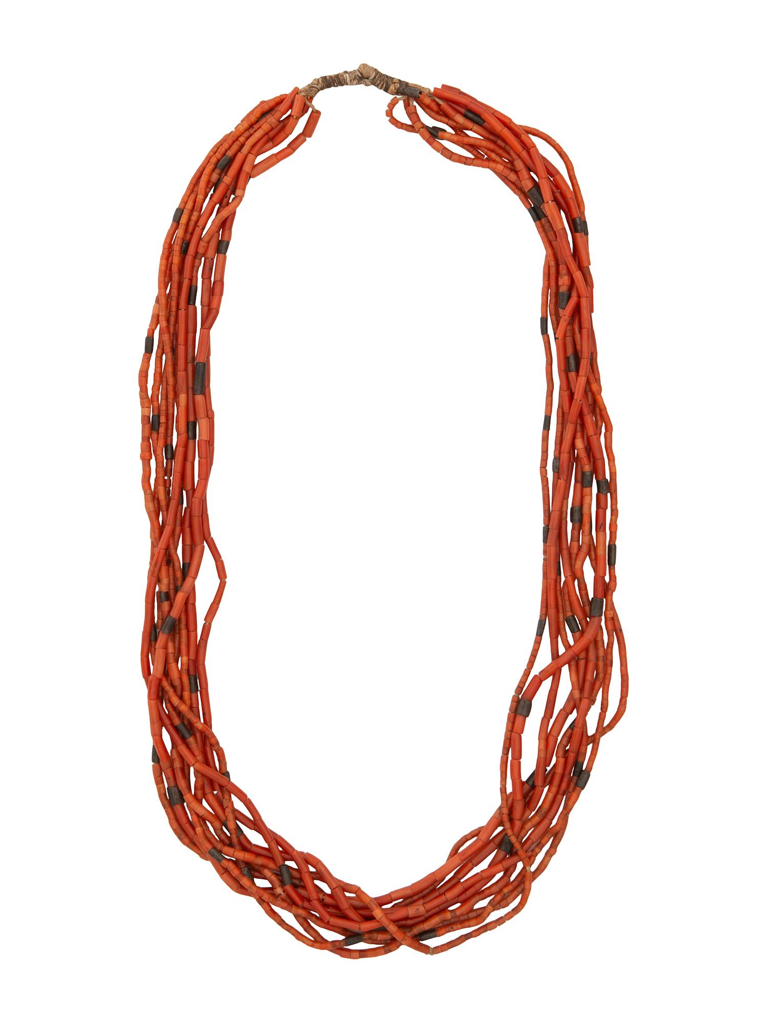 Pueblo Multi-strand Coral Necklace, Collected by Hoffman Birney (1891-1958)