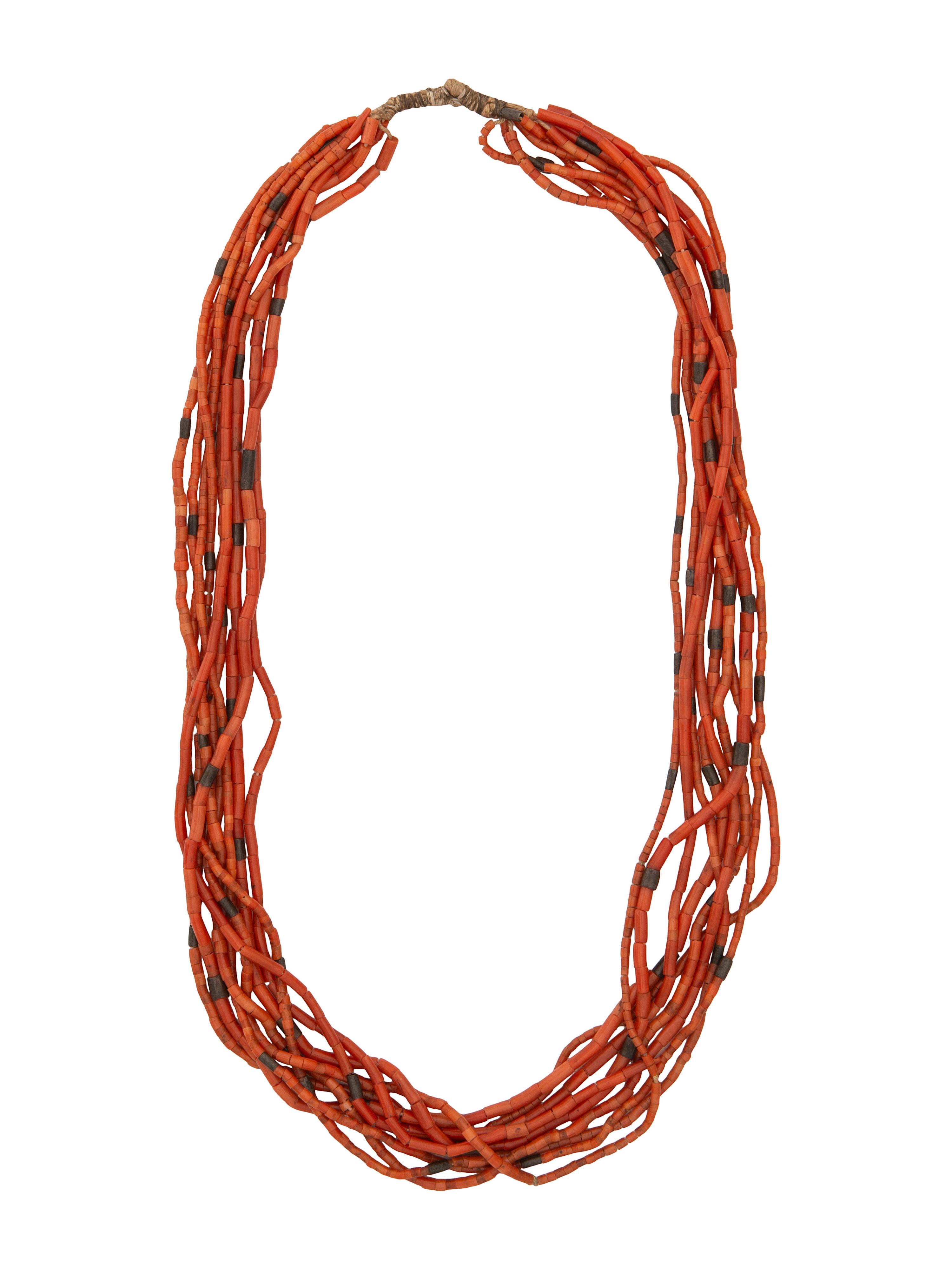 Pueblo Multi-strand Coral Necklace, Collected by Hoffman Birney (1891-1958)