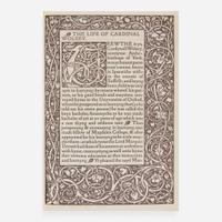 [Private Press] [Kelmscott Press] Cavendish, George The Life of Thomas Wolsey, Cardinal Archbishop of York