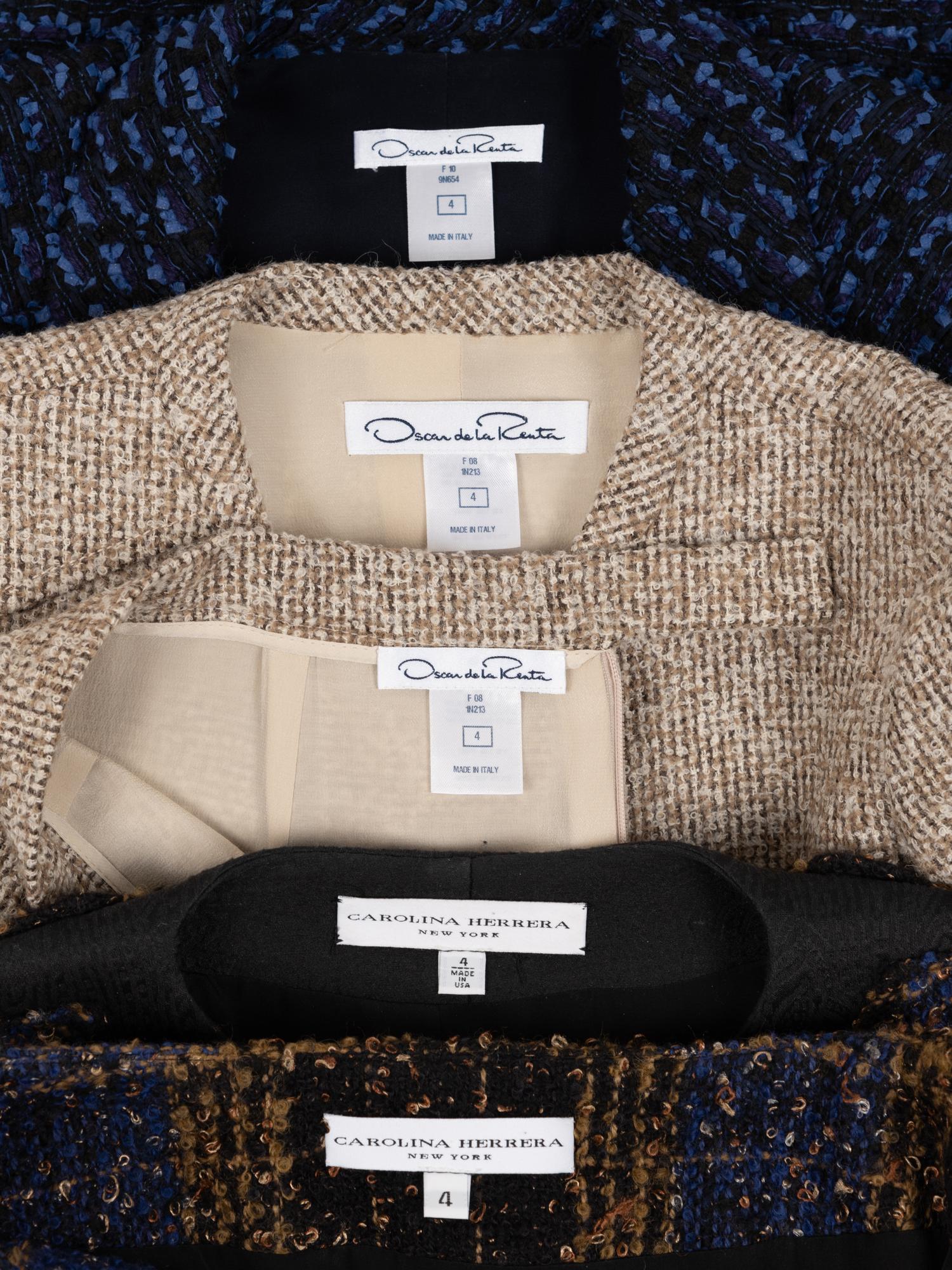 Five Designer Items: Carolina Herrera Skirt Suit, Oscar de la Renta Skirt Suit, Oscar de la Renta Jacket 2008-10s