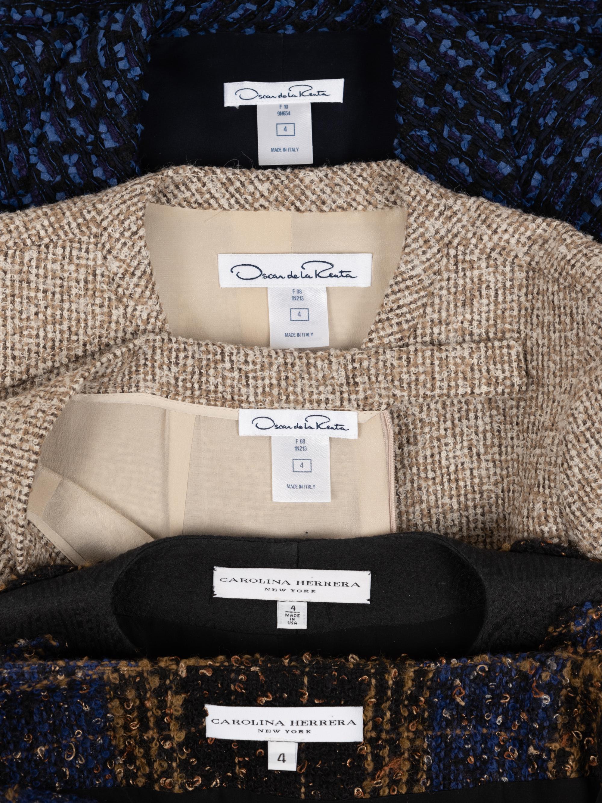 Five Designer Items: Carolina Herrera Skirt Suit, Oscar de la Renta Skirt Suit, Oscar de la Renta Jacket 2008-10s