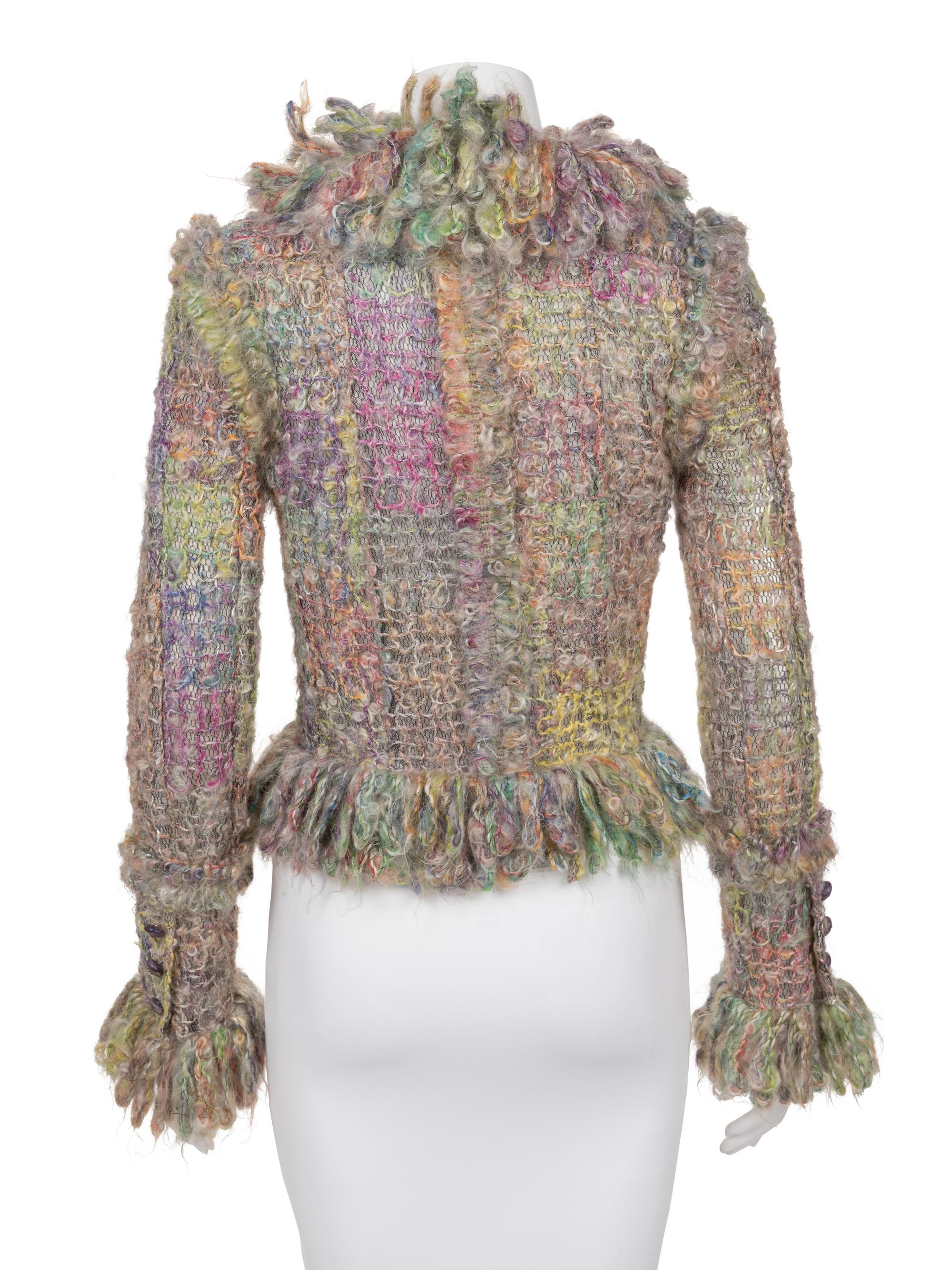 Chanel Multicolored Tweed Mohair Jacket with Scarf, Fall 2003