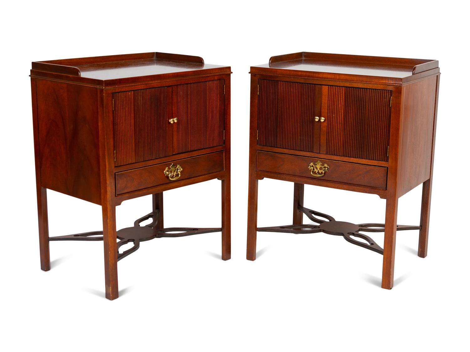 A Pair of Baker Mahogany End Tables