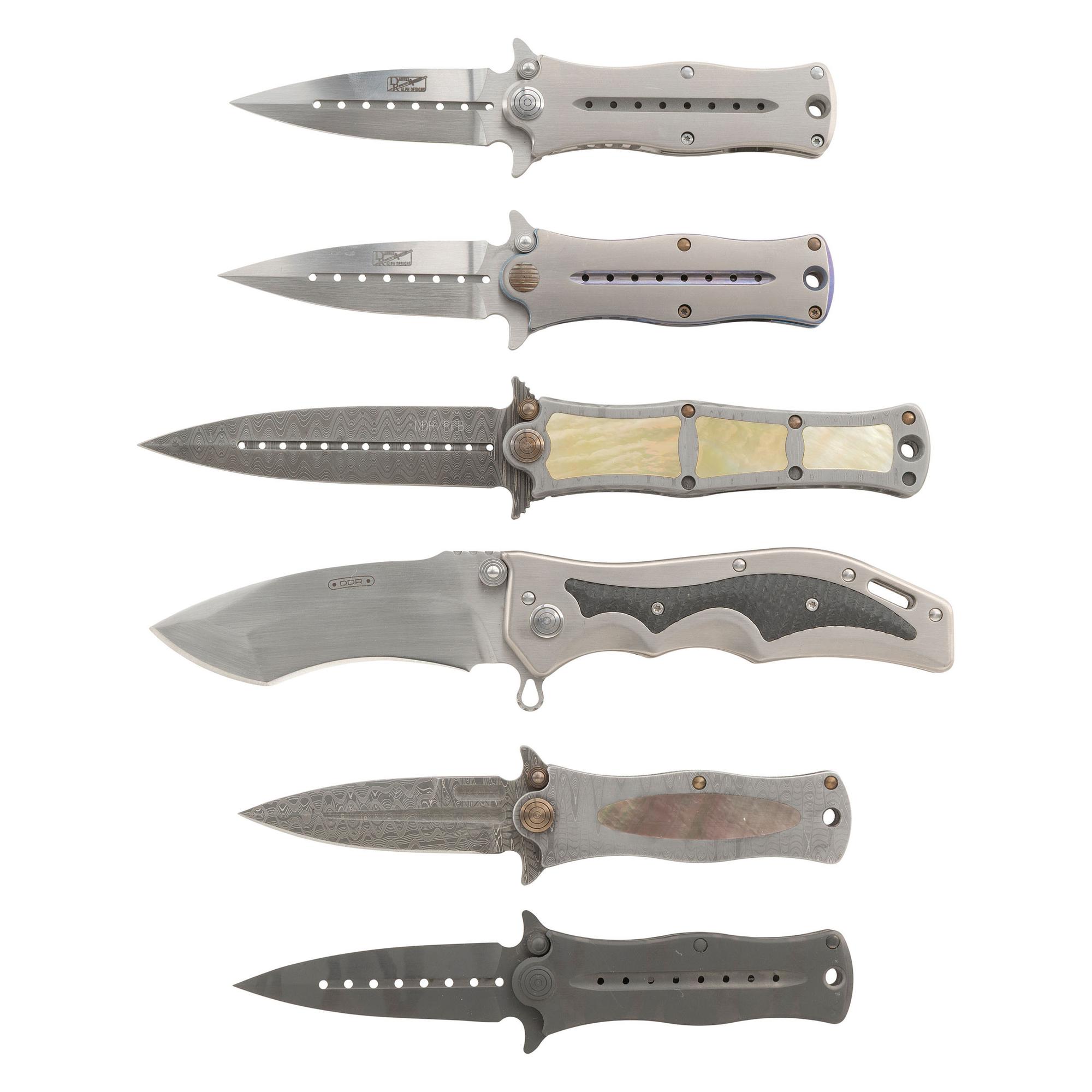 Six Darrel Ralph Designs Folding Knives