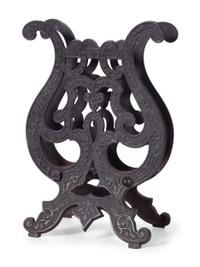A Cast Iron Lyre Form Music Stand