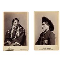 Anderson, David (1827-1905). A pair of cabinet cards of Sioux interpreter Antoine Provost and his wife, 1880s.