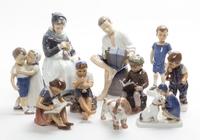 A Collection of Danish Porcelain Figures Height of tallest 9 1/8 inches. — 20TH CENTURY