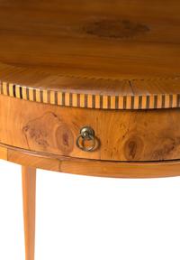 A Continental Fruitwood and Marquetry Side Table
