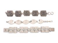 Navajo and Pueblo Sterling Silver Link Bracelets