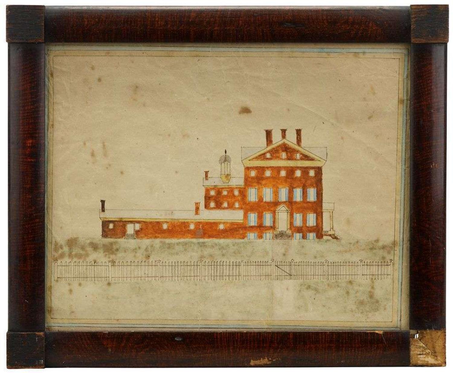 American School 19th century the first westtown school building, west chester, pa, early 19th century