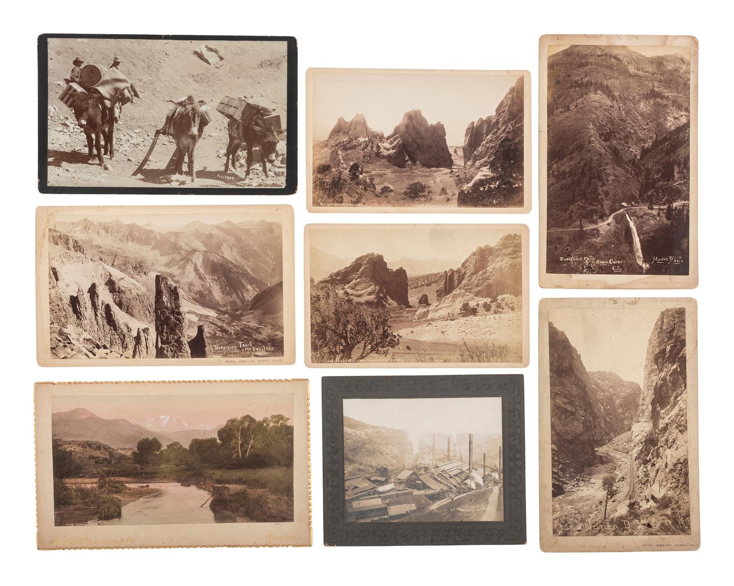 [COLORADO]. A collection of 24 photographs of landscape scenes, railroads, and other Colorado subjects, including: