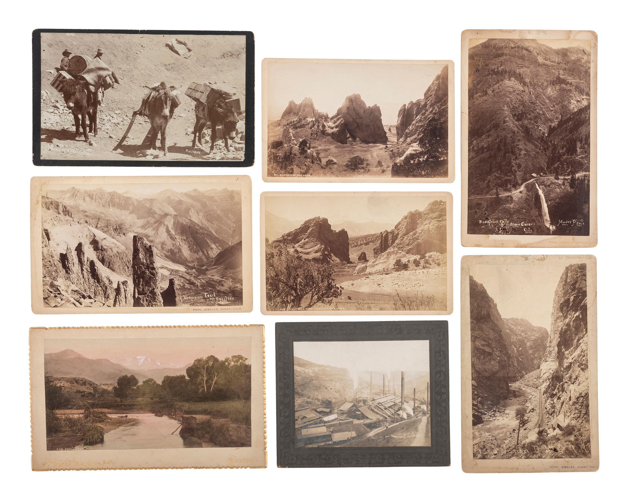 [COLORADO]. A collection of 24 photographs of landscape scenes, railroads, and other Colorado subjects, including: