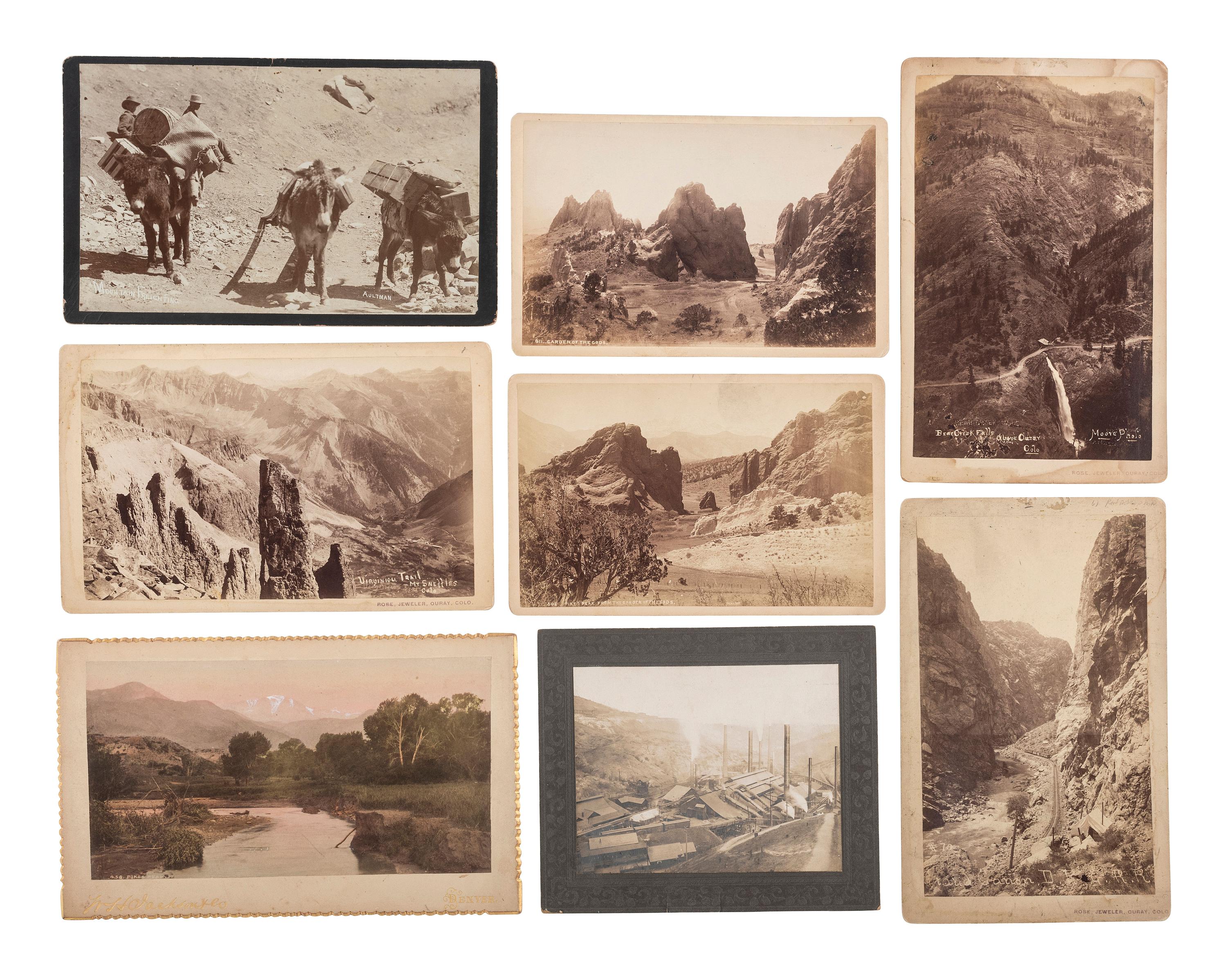 [COLORADO]. A collection of 24 photographs of landscape scenes, railroads, and other Colorado subjects, including: