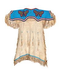 Sioux Child's Beaded Hide Dress, with Butterflies