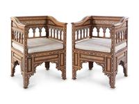 A Turkish Inlaid Parlor Suite