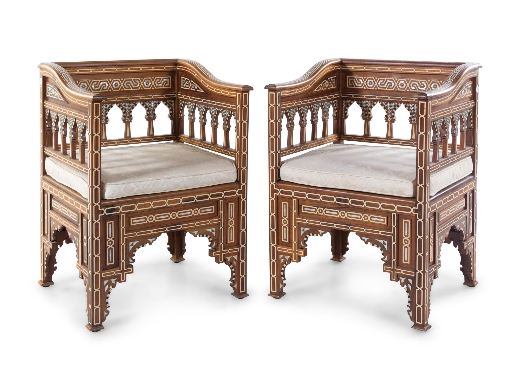 A Turkish Inlaid Parlor Suite