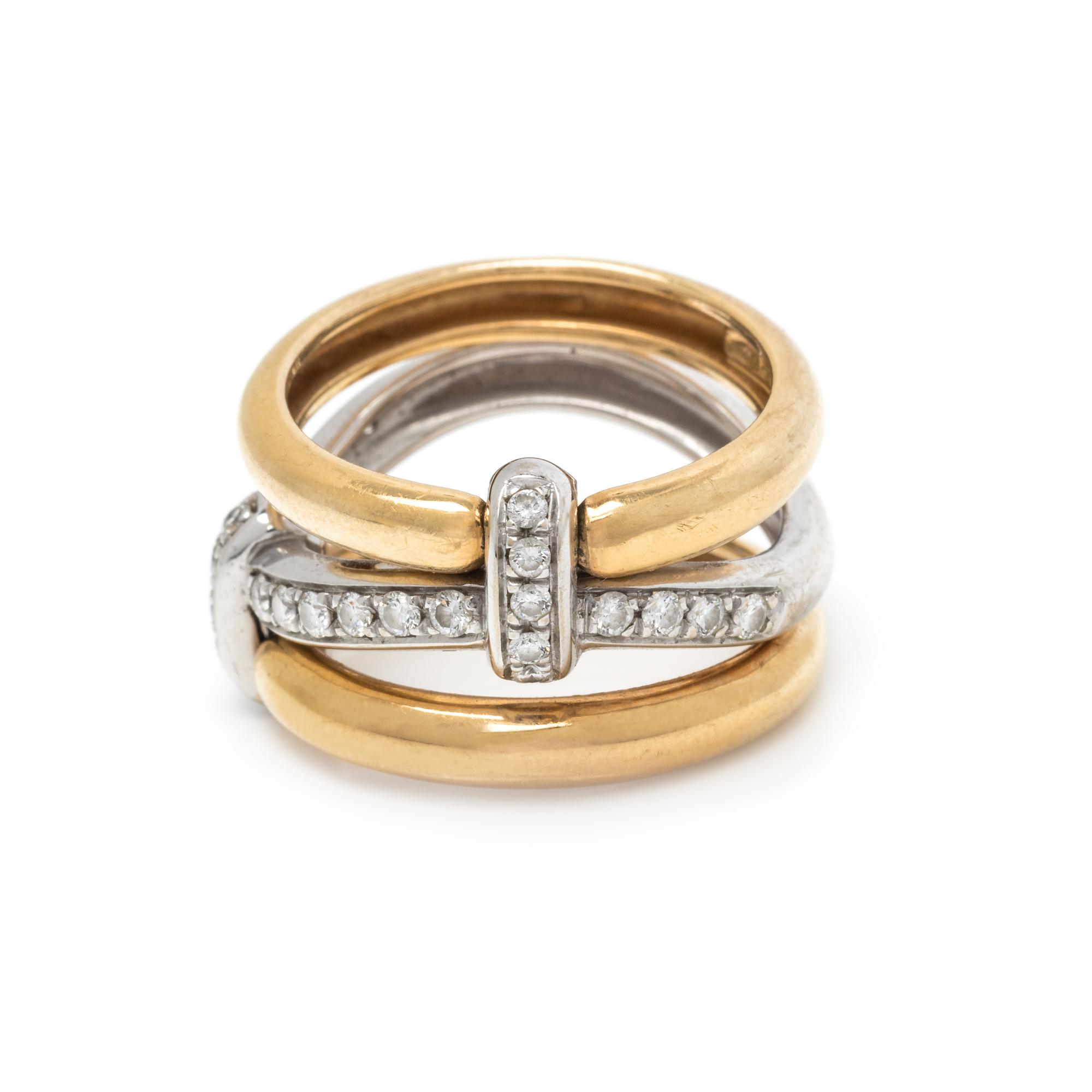BICOLOR GOLD AND DIAMOND RING