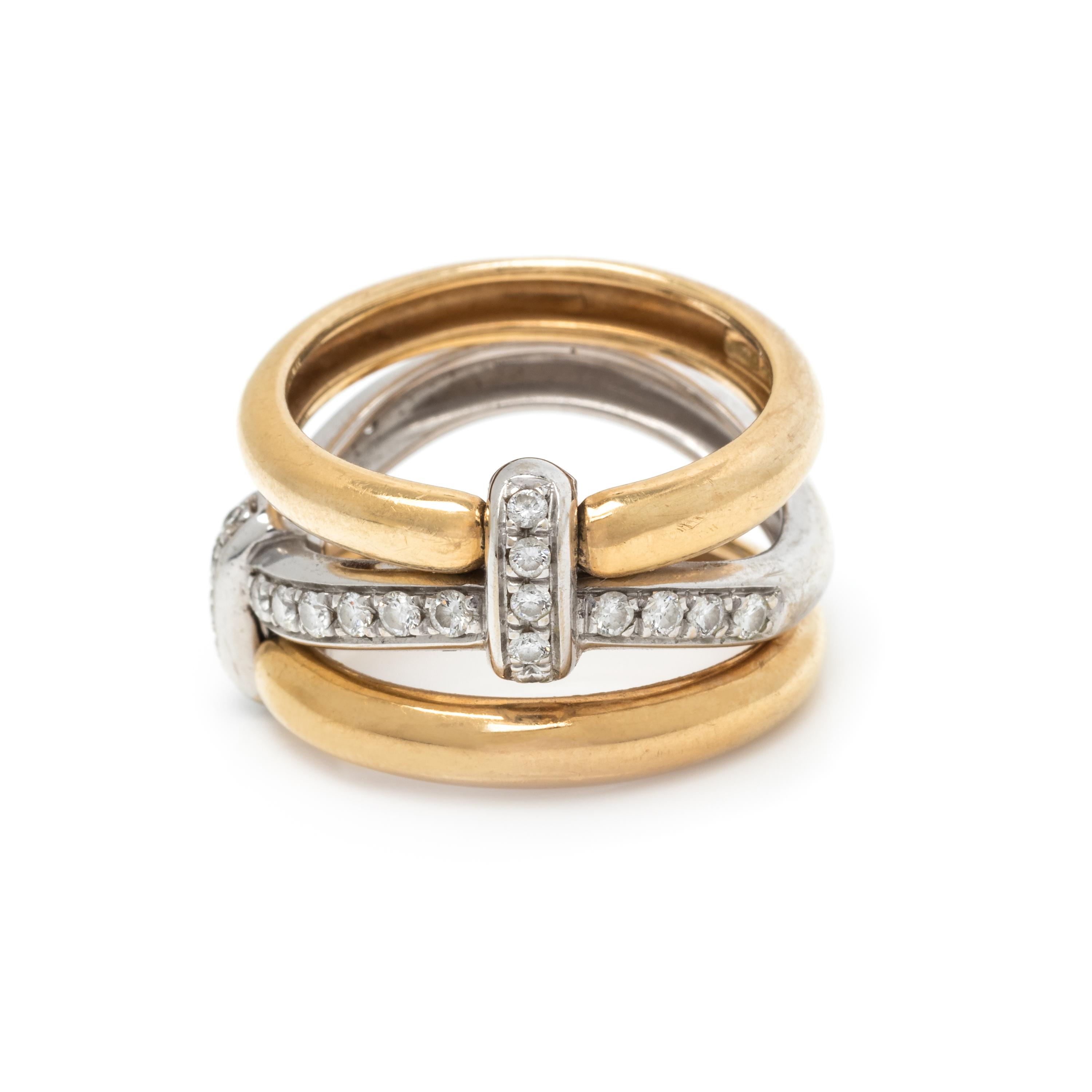 BICOLOR GOLD AND DIAMOND RING