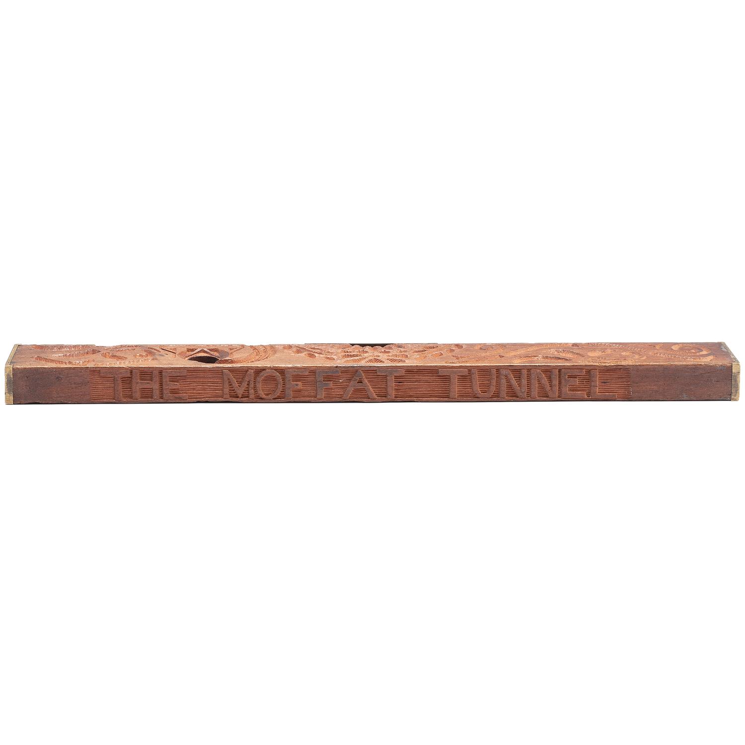 Union Pacific Moffat Tunnel, Tolland, Colorado , Folk Art Carved Wood Level