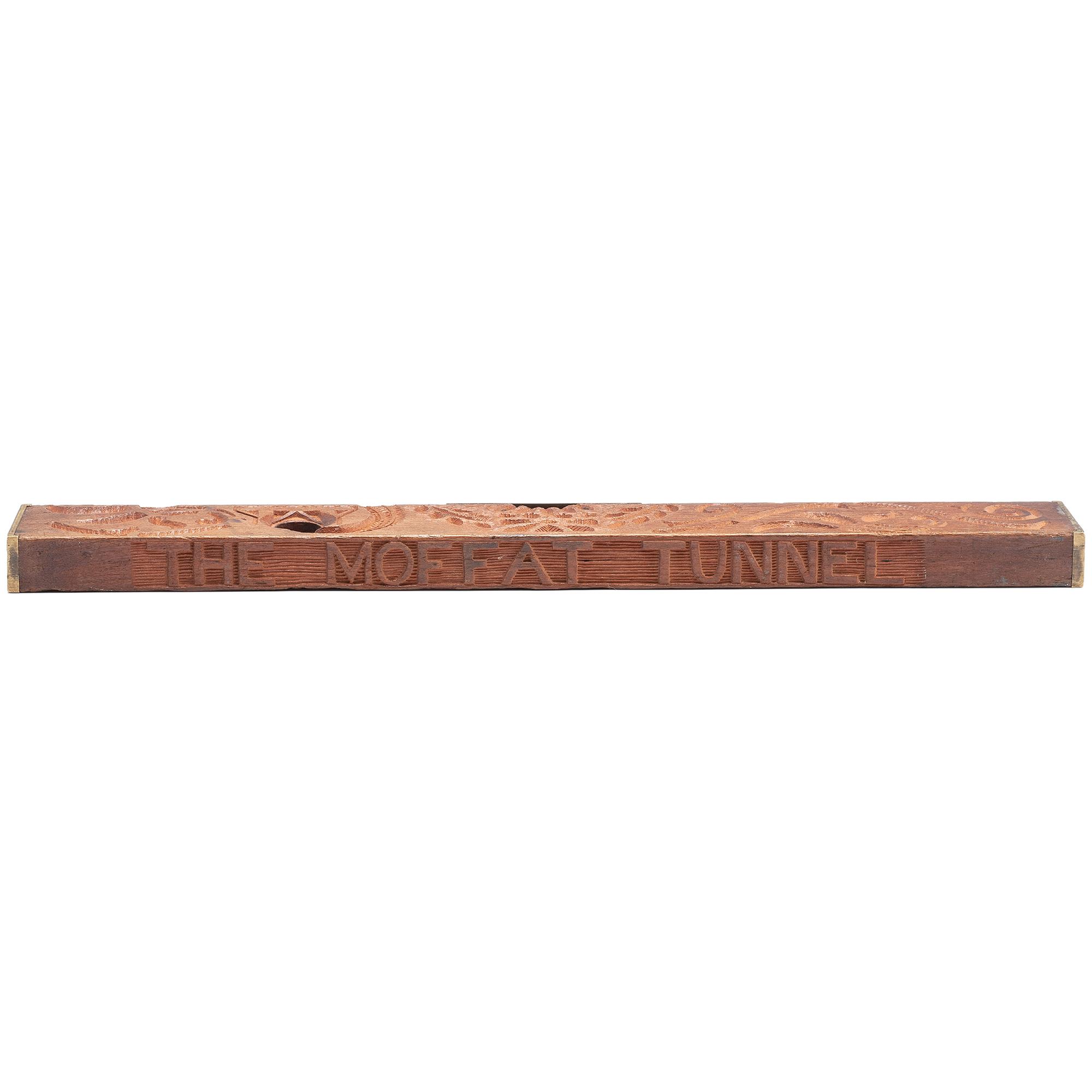 Union Pacific Moffat Tunnel, Tolland, Colorado , Folk Art Carved Wood Level
