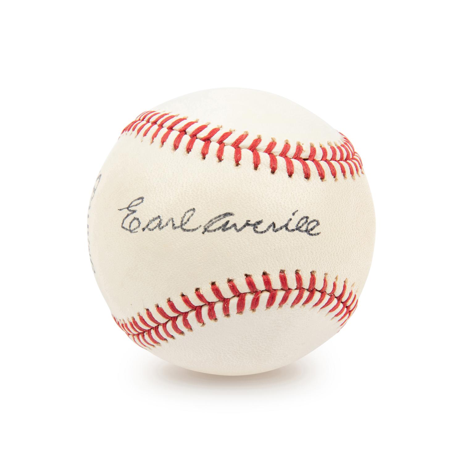 An Earl Averill Single Signed Autograph Baseball (JSA Letter)