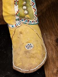 Comanche Beaded Hide Boot Moccasins
