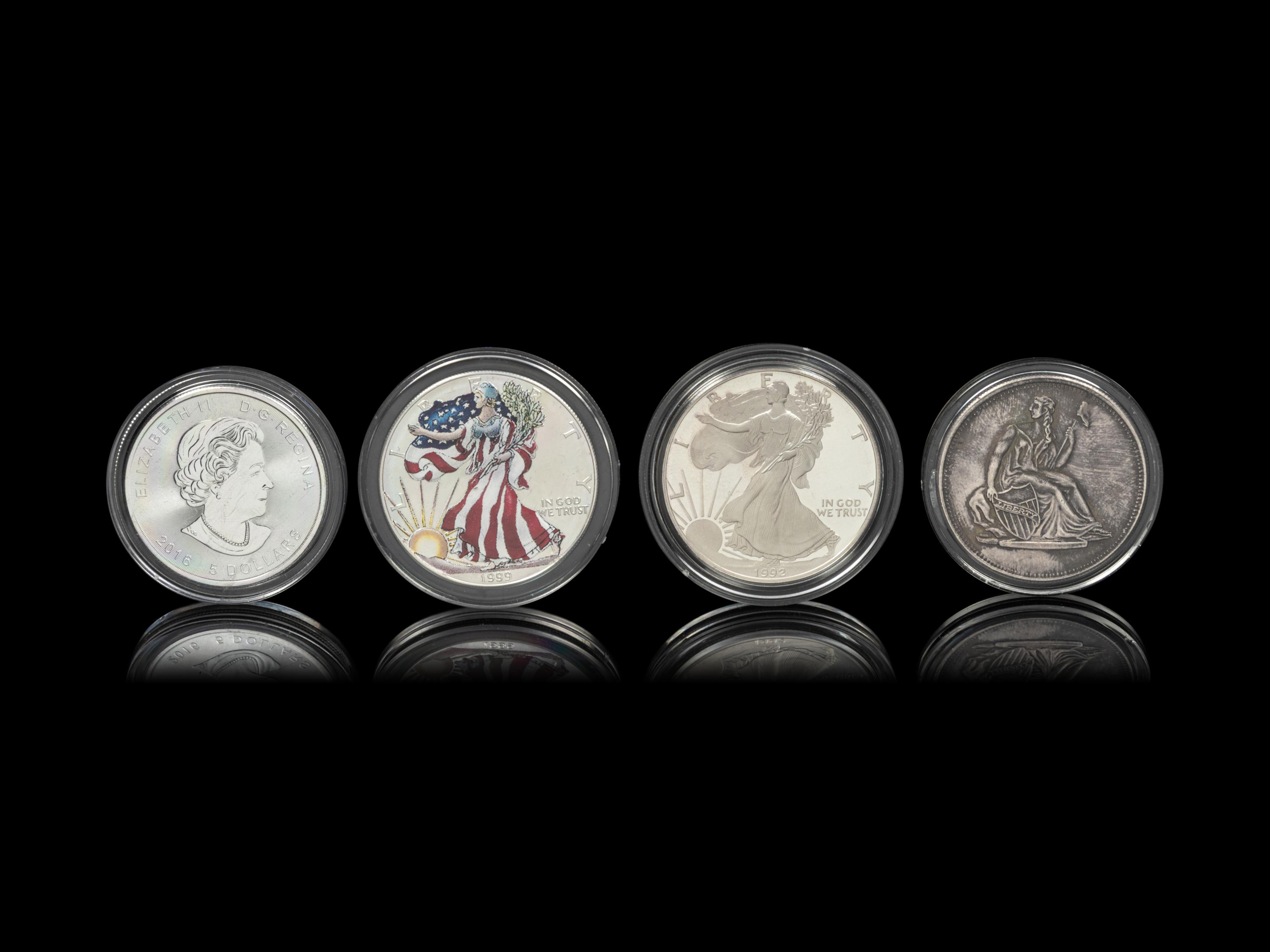 Four 1-Ounce Silver Rounds