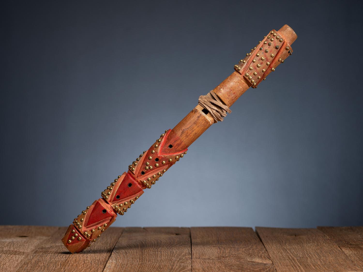 Nez Perce Painted Flute, with Photograph