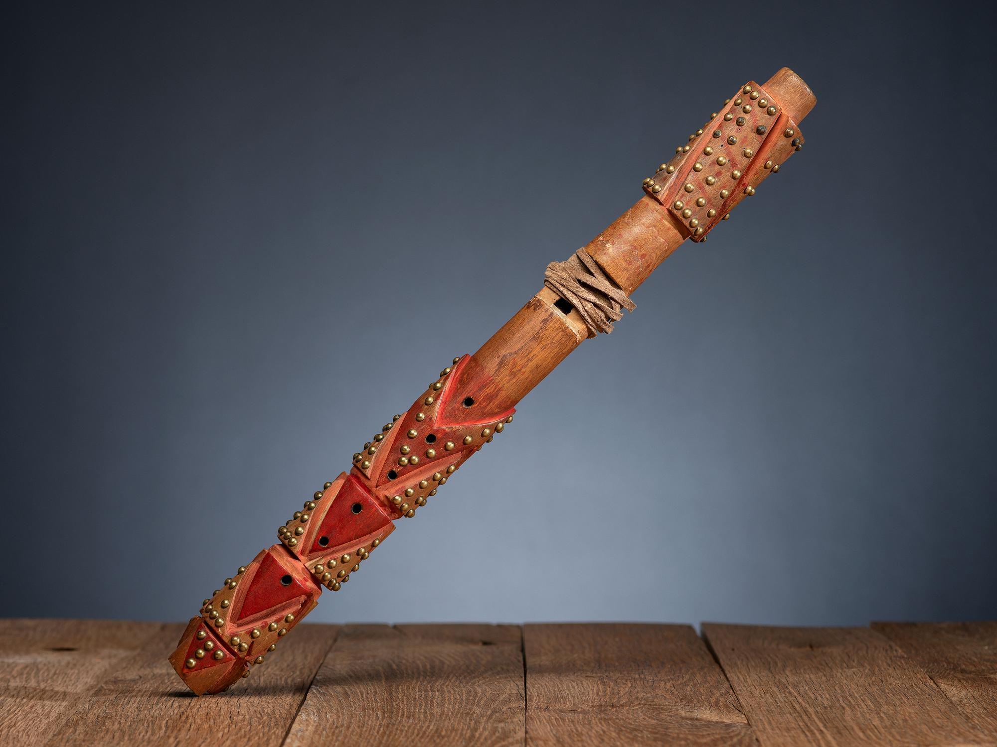 Nez Perce Painted Flute, with Photograph