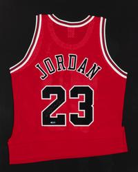 A Michael Jordan Signed Autograph Chicago Bulls Jersey (Upper Deck Authenticated)