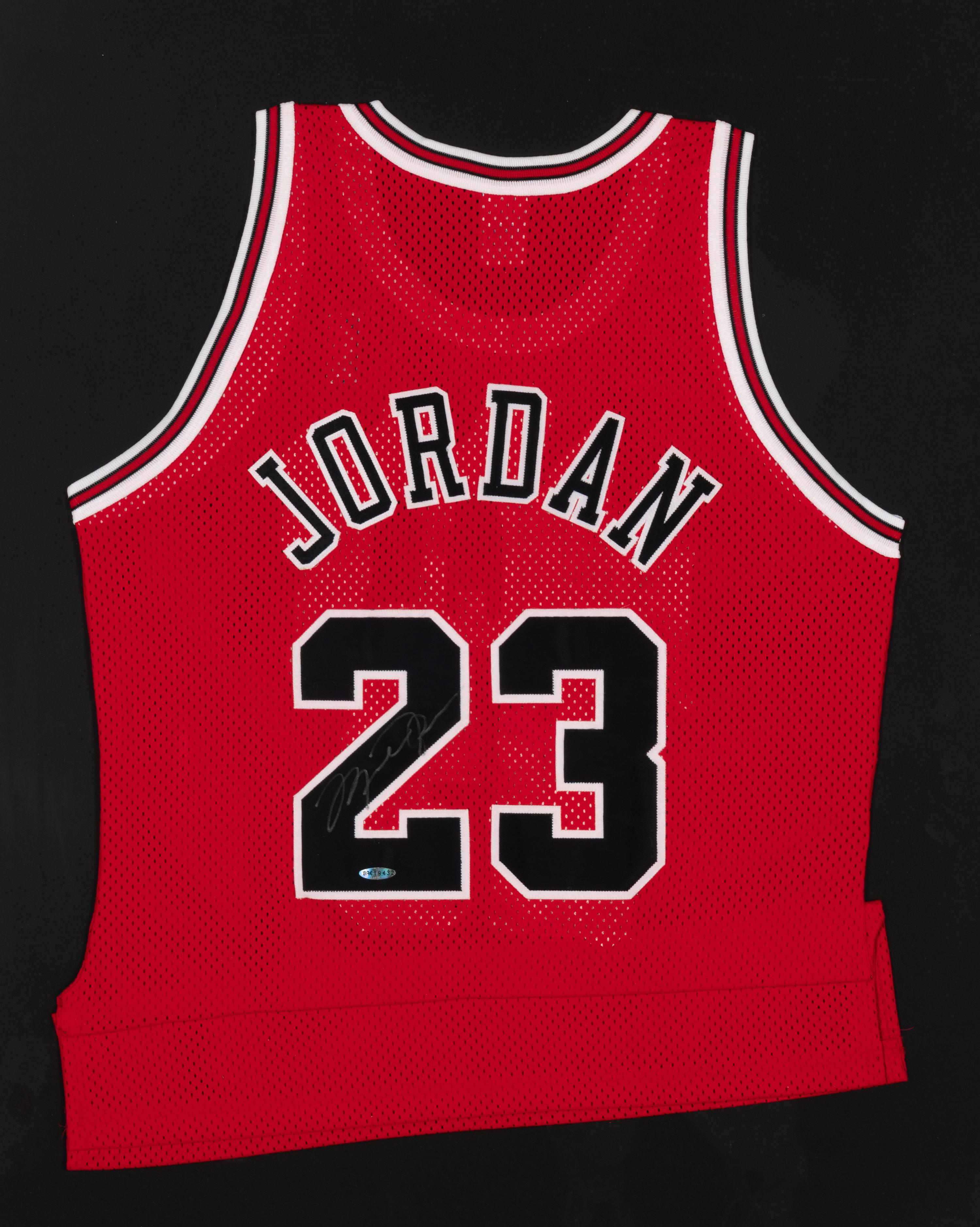 A Michael Jordan Signed Autograph Chicago Bulls Jersey (Upper Deck Authenticated)