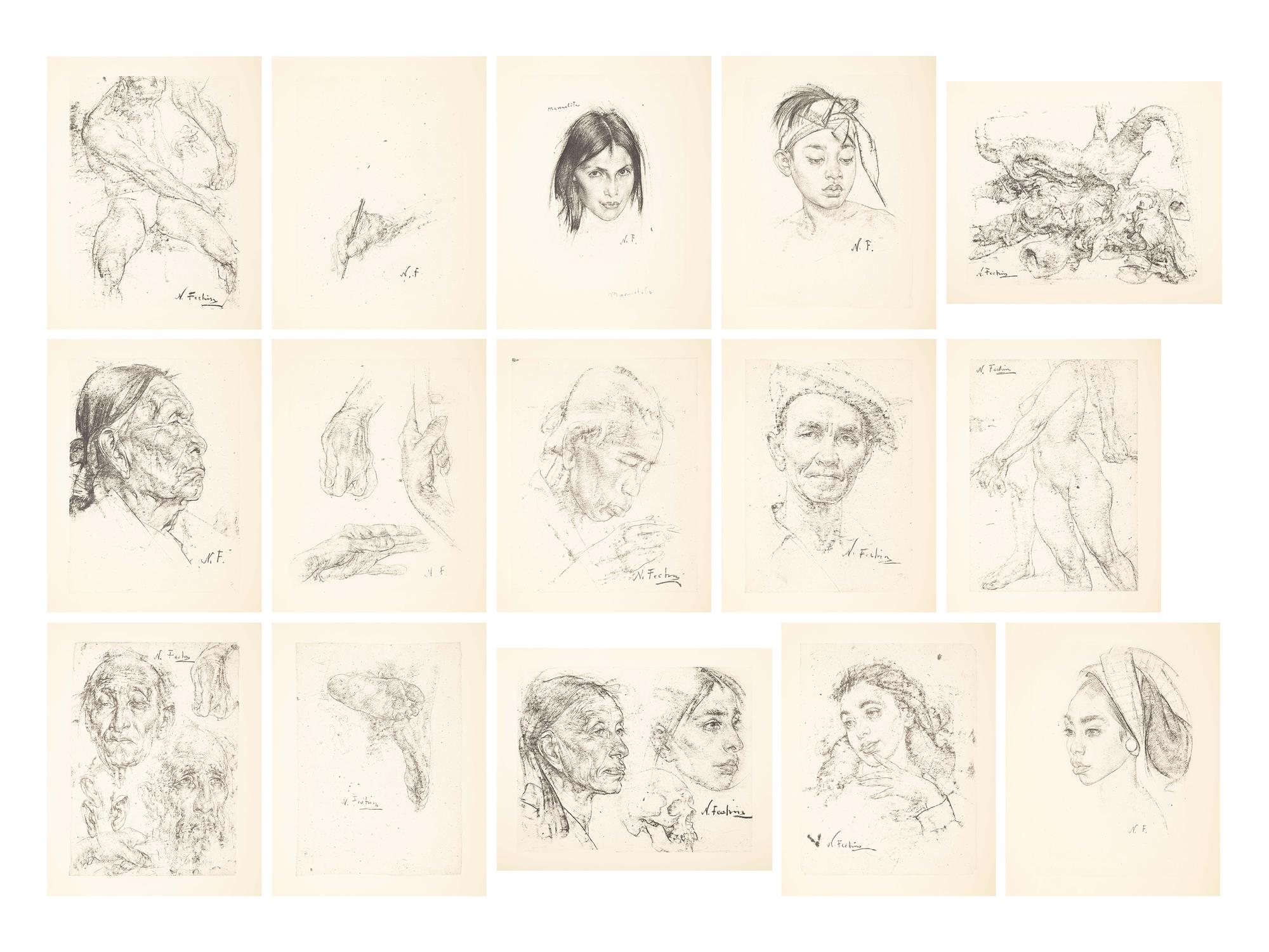 The Charcoal Drawings of Nicolai Fechin (16 prints in their original portfolio)