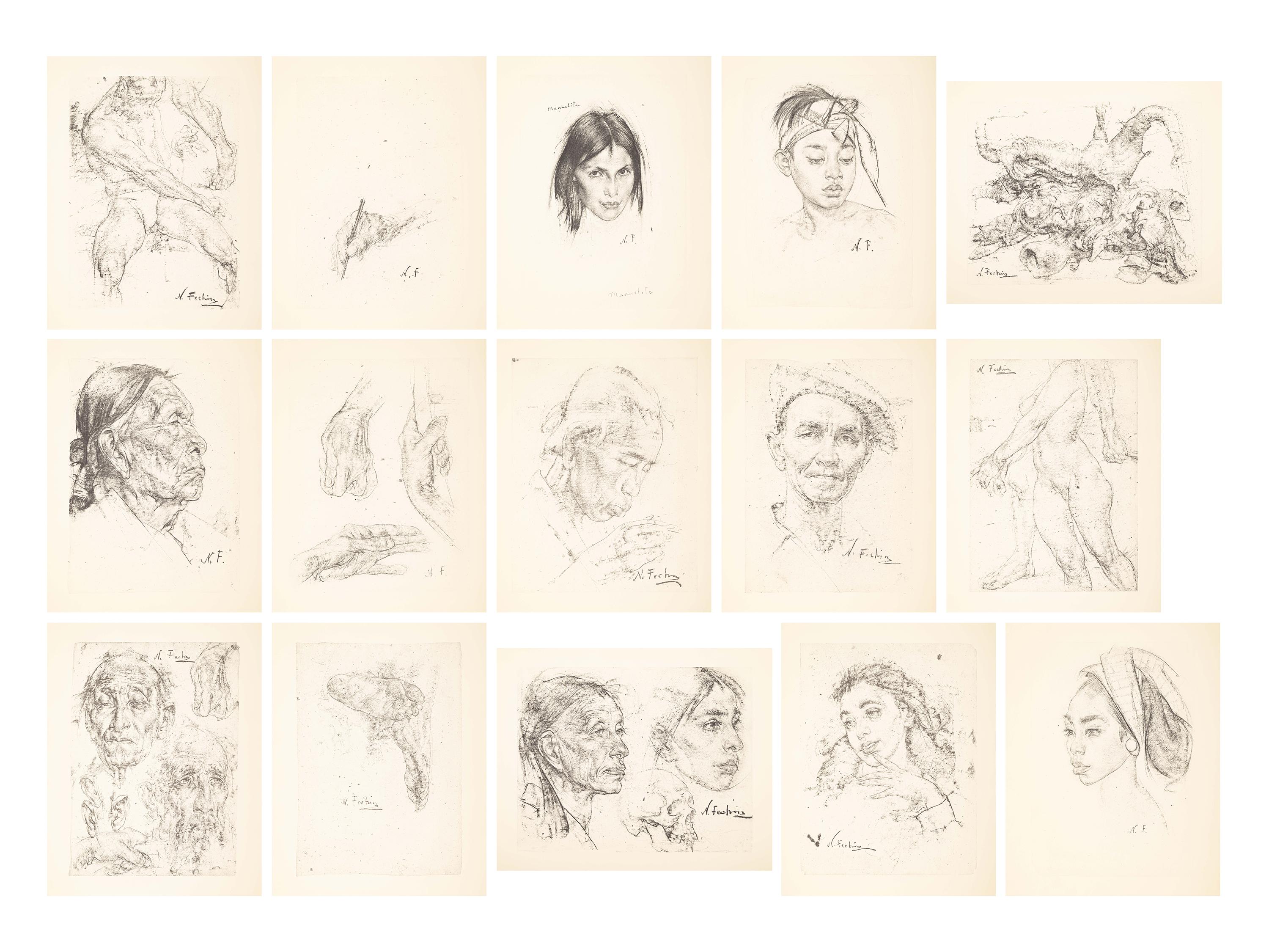 The Charcoal Drawings of Nicolai Fechin (16 prints in their original portfolio)