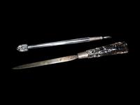A Silver Mounted Rock Crystal Desk Set