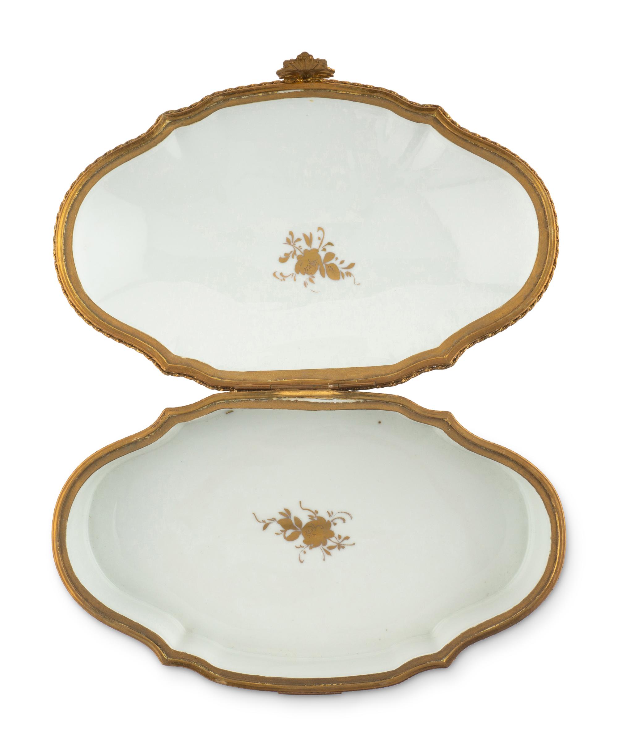 A Sèvres Gilt-Decorated White Porcelain Box