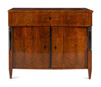 An Austrian Walnut and Part-Ebonized Bureau Commode